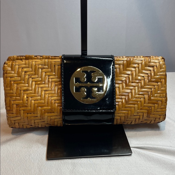 Tory Burch Handbags - Tory Burch Bamboo Rattan Clutch with leather strap